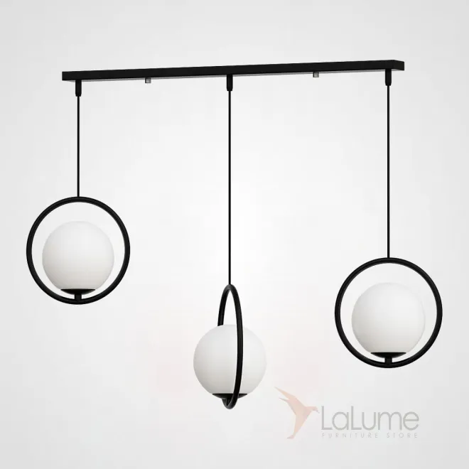 Подвесной светильник HOOP-TRIO Черный, Круг, Планка от ImperiumLoft