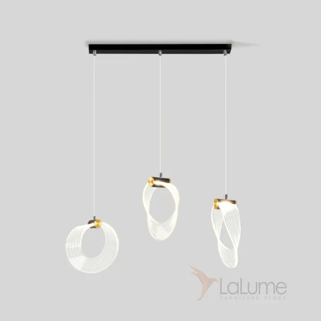 Готовая комбинация подвесных светодиодных светильников c прозрачными рассеивателями кольцевидной формы FLAVIUS L55