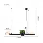 Реечный светильник PALMA Wall lamp 2 шара + 1 вазон горизонтальная от ImperiumLoft