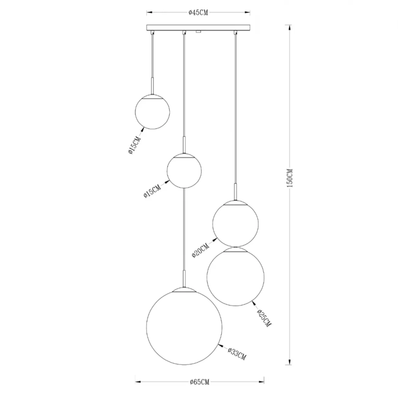 Люстра Ball Sunrise Pendant lamp smok 5 плафона designed by Tom Dixon
