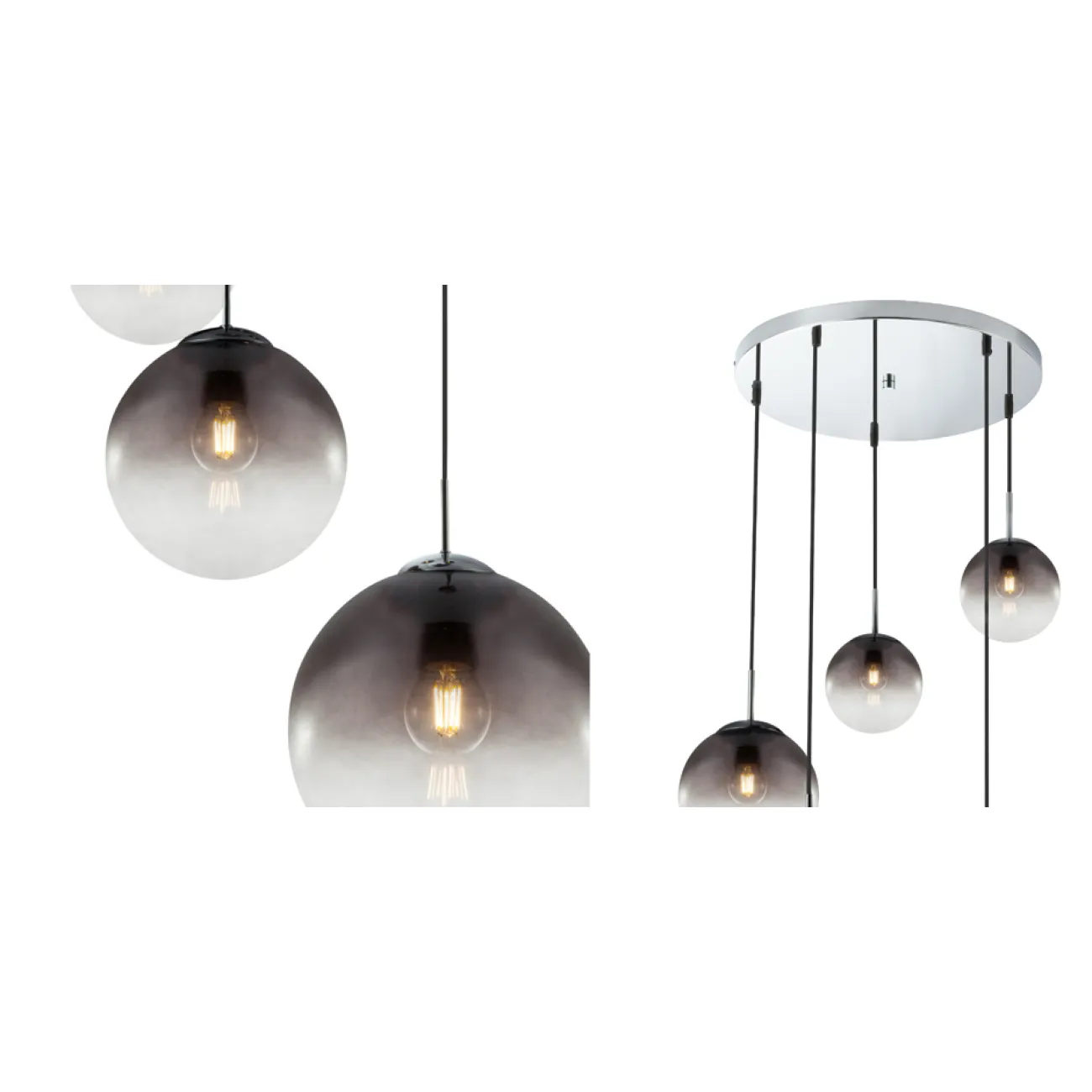 Люстра Ball Sunrise Pendant lamp smok 5 плафона designed by Tom Dixon