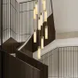 Готовая комбинация подвесных светодиодных светильников c цилиндрическими плафонами из натурального белого мрамора COMTESSE D60
