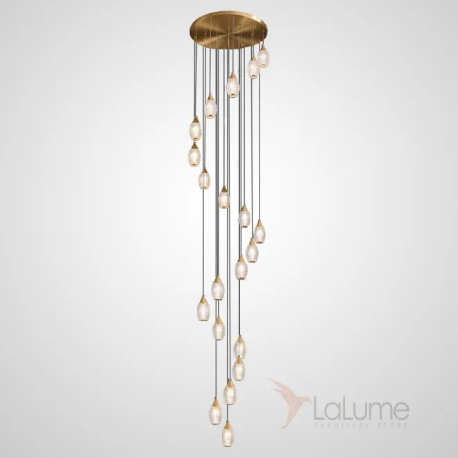 Готовая комбинация подвесных светильников с рельефными рассеивателями каплевидной формы FRIDOLIN D50