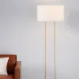Напольный светильник с цилиндрическим текстильным абажуром и основанием из белого мрамора RENO