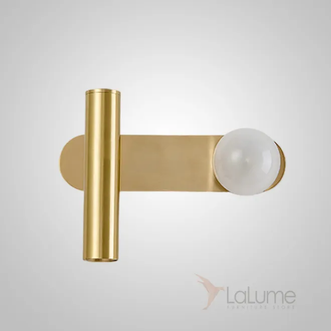 Серия парных настенных светильников с шарообразным плафоном и поворотным цилиндрическим спотом BODVAR Left