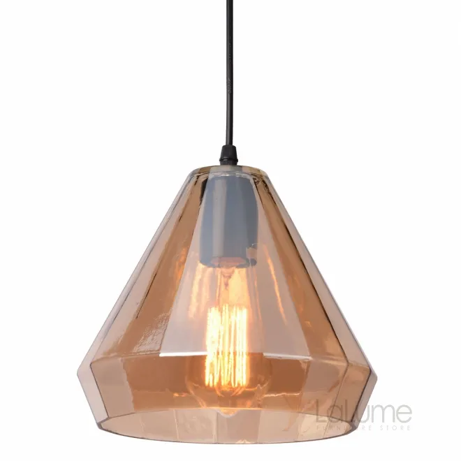 Подвесной светильник faceted cone Amber glass pendant lamp