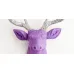 Голова оленя - Фиолетовая / серебряные рога