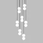 Готовая комбинация подвесных светодиодных светильников c шарообразными плафонами и купольными рассеивателями ROCCO COMBO A 7 подвесов