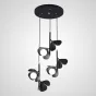 Готовая комбинация подвесных светильников с шарообразными стеклянными плафонами с рассеивателями в виде лепестков JANITA BW COMBO Black Диск