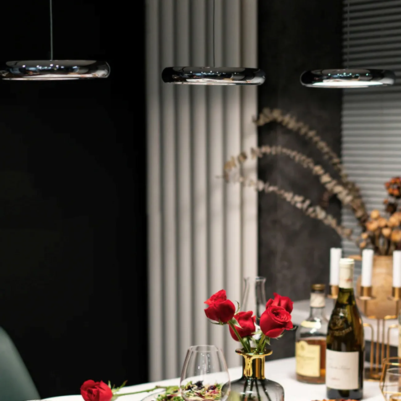 Готовая комбинация подвесных светодиодных светильников с металлическим корпусом дискообразной формы SEGOL TRIO L78