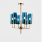 Люстра Hans-Agne Jakobsson Brass & Blue Glass Tube Chandelier Hans-Agne Jakobsson in 1970 8 Синий от ImperiumLoft