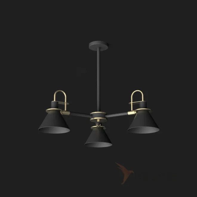 Люстра на штанге CODA D76 Black от ImperiumLoft