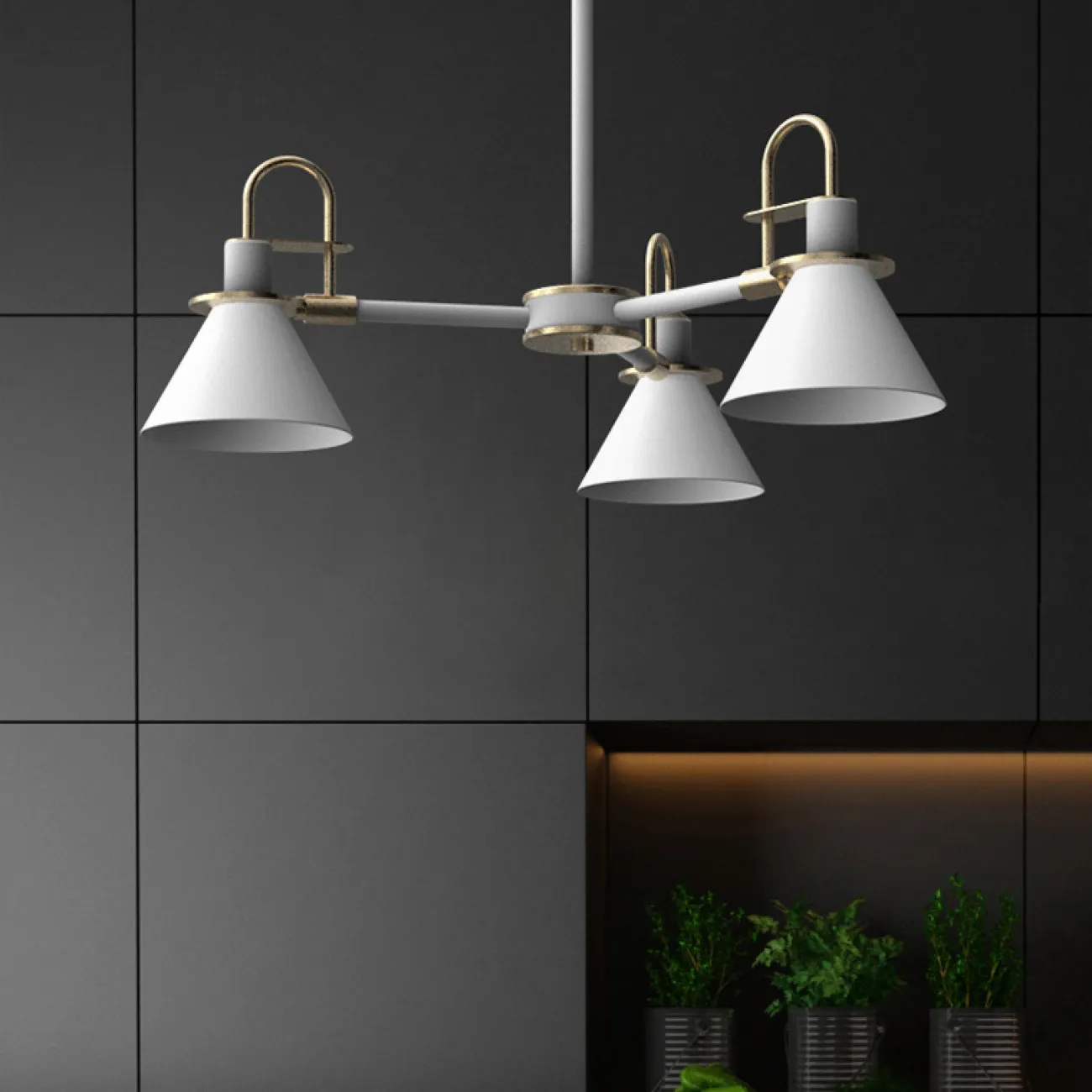 Люстра на штанге CODA D88 Black от ImperiumLoft