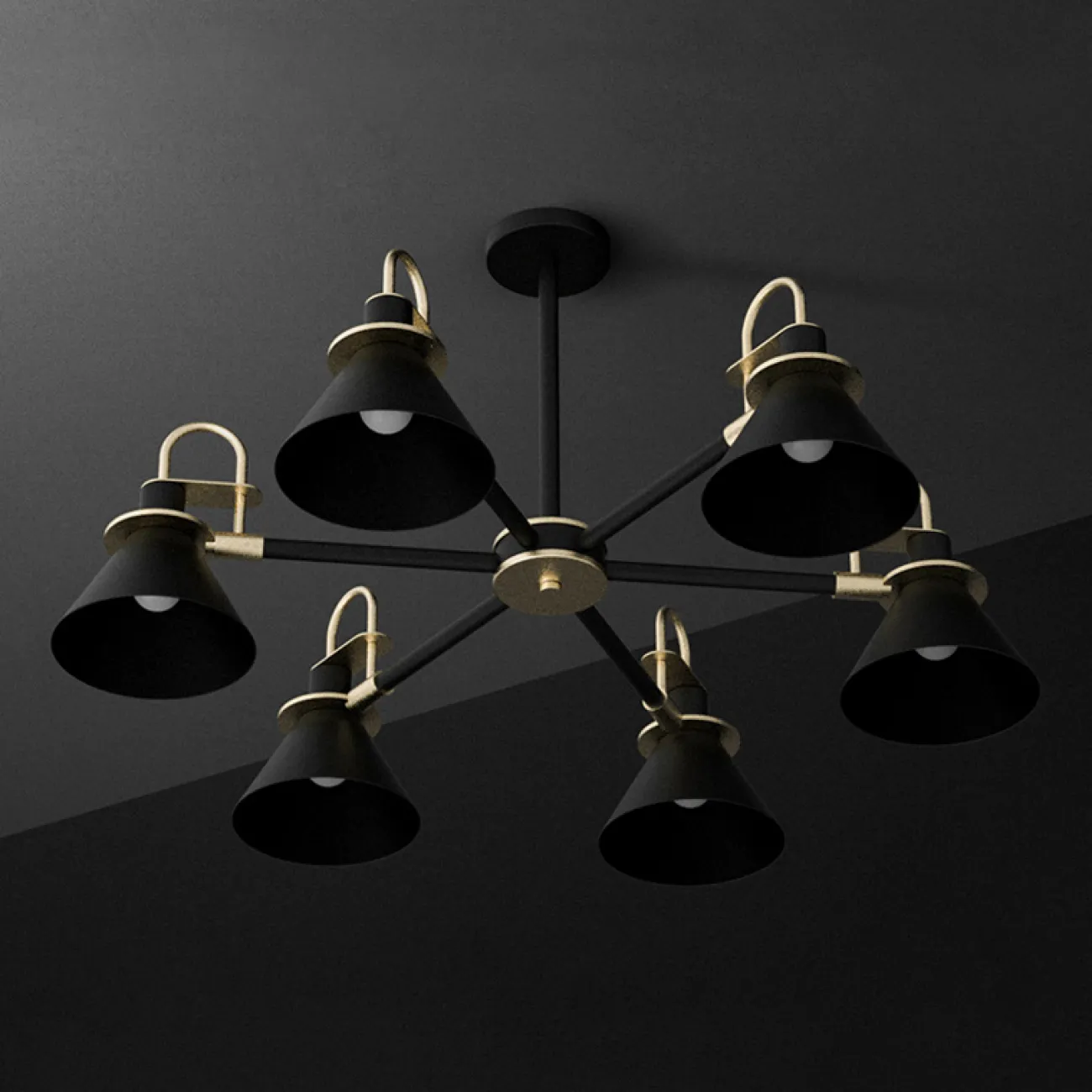 Люстра на штанге CODA D88 Black от ImperiumLoft