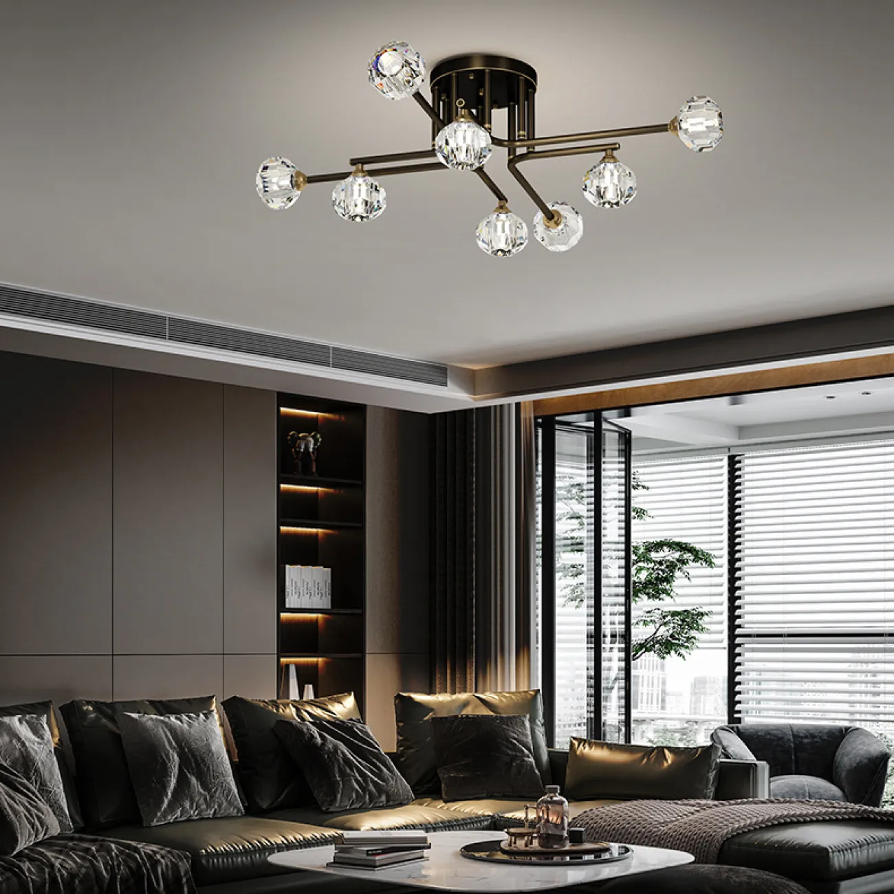 Потолочная люстра RH CH L4 Brass Black от ImperiumLoft