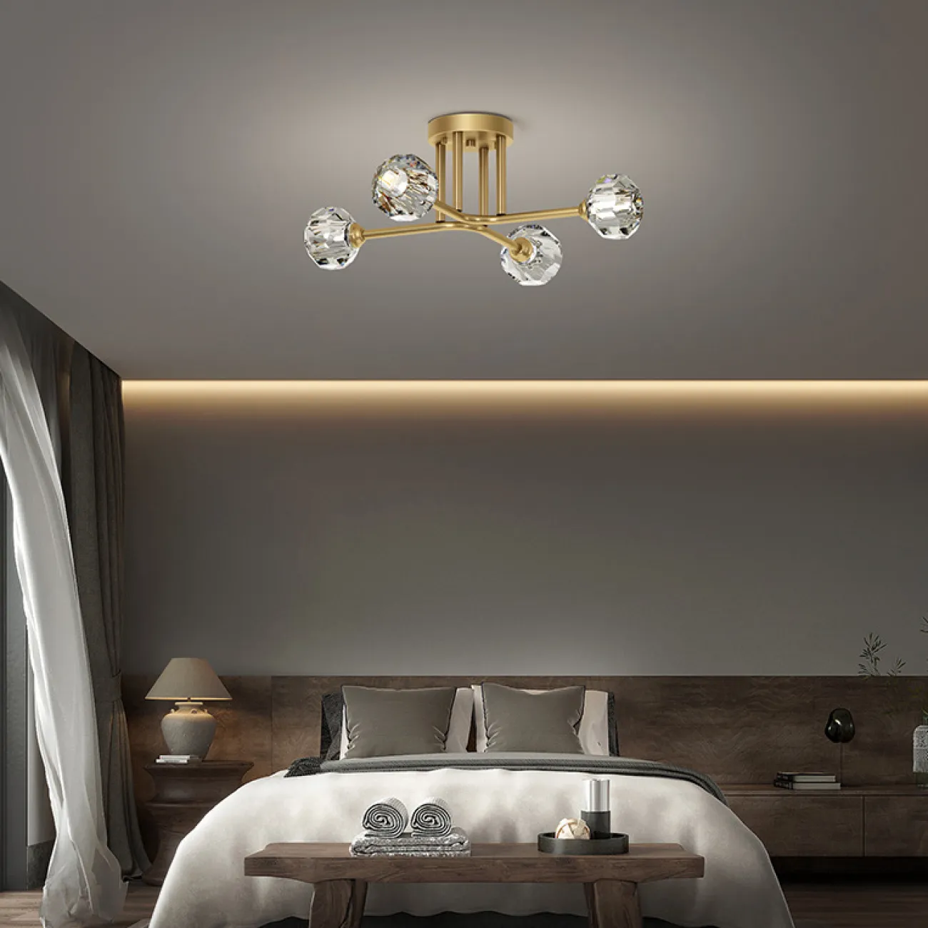 Потолочная люстра RH CH L4 Brass Black от ImperiumLoft