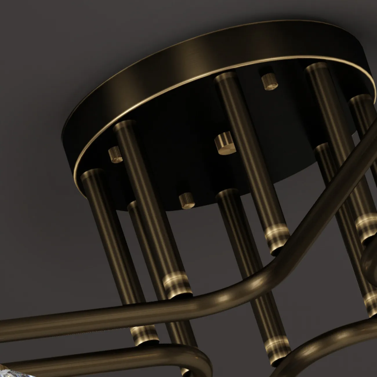 Потолочная люстра RH CH L4 Brass Black от ImperiumLoft