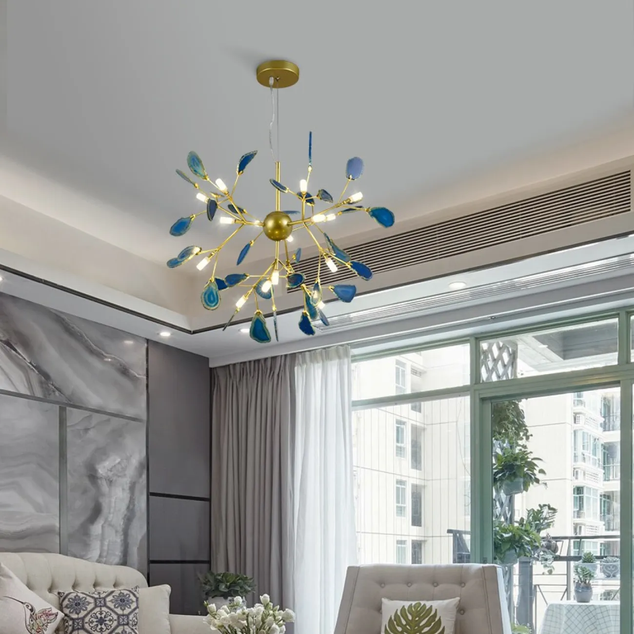 Подвесная люстра AGATE L16 Green от ImperiumLoft