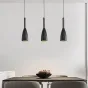 Готовая комбинация подвесных светильников с рельефными плафонами в форме кегель из черного лавового камня DALBY STONE COMBO L70