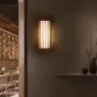 Серия настенных светодиодных светильников с решетчатым рассеивателем из ясеня и черного ореха ILPO Dark brown