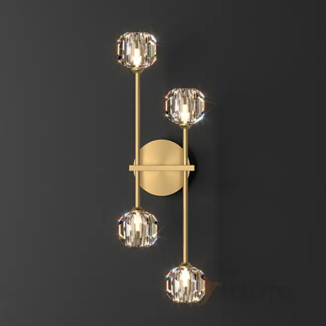 Серия бра с рельефными стеклянными плафонами с ювелирной огранкой RH WALL C L4