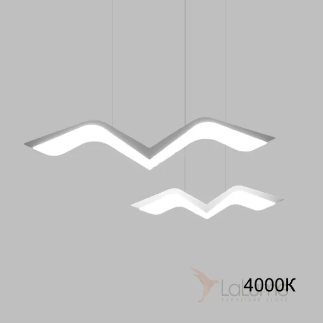 Комбинация подвесных светодиодных светильников с плафонами в форме стилизованных чаек LIESL L2 4000К Комбинация подвесных светодиодных светильников с плафонами в форме стилизованных чаек LIESL L2 4000К