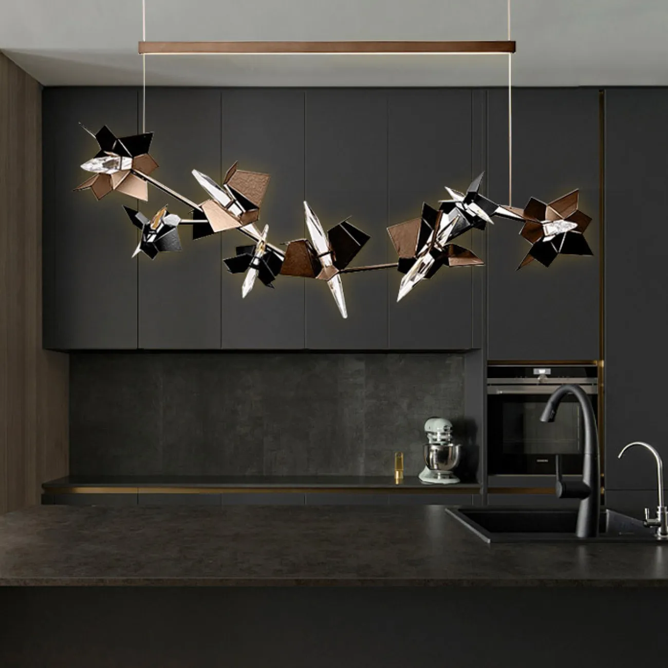 Подвесной светильник BERGAMO L180 Black от ImperiumLoft