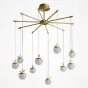 Готовая комбинация подвесных светодиодных светильников c шарообразными рельефными плафонами, стилизованными под ягоды с латунными листьями JUNONA COMBO D100