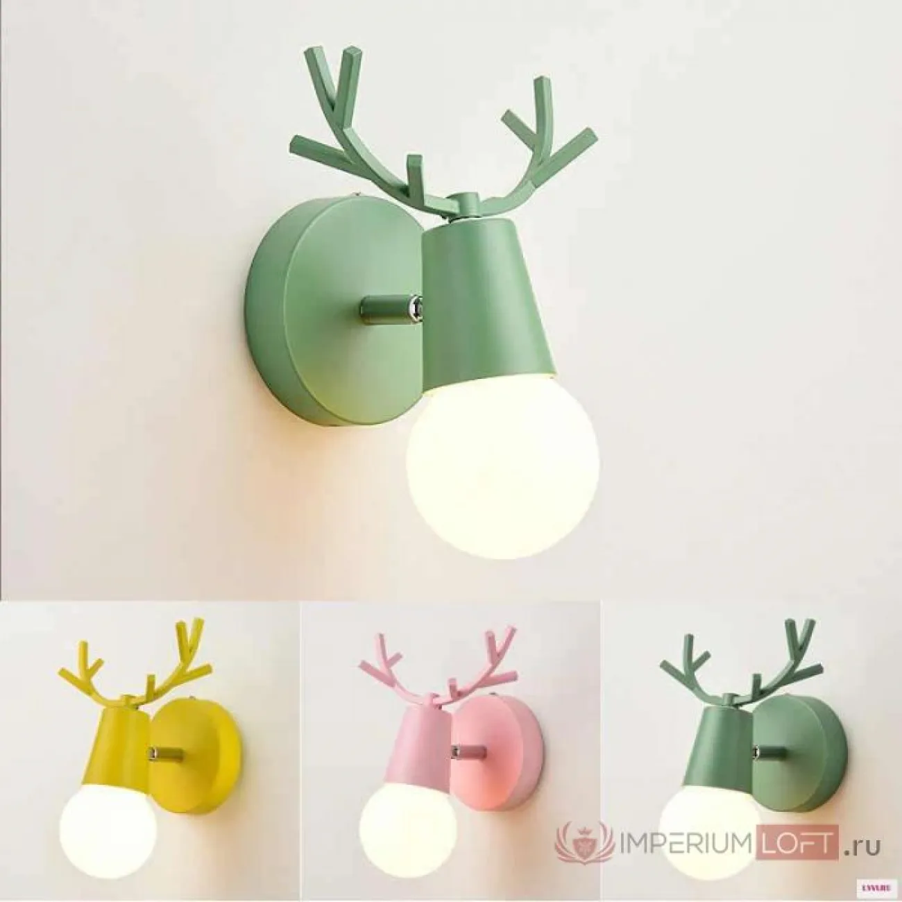 Бра DEER B White/Light wood от ImperiumLoft