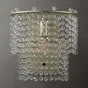 Дизайнерский настенный светильник с двухъярусным абажуром из подвесок с хрустальными бусинами LADY WALL