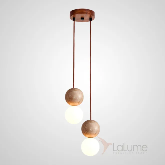 Готовая комбинация подвесных светильников с шарообразными стеклянными плафонами и каменными сферами LILLA S COMBO D12 Готовая комбинация подвесных светильников с шарообразными стеклянными плафонами и каменными сферами LILLA S COMBO D12