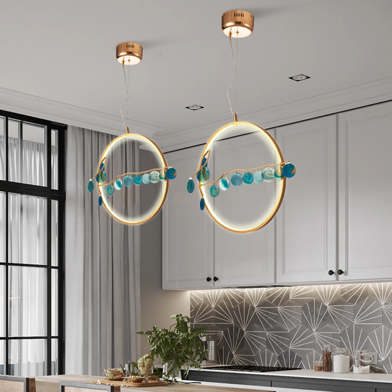 Подвесной светильник AGATE 10 green D45 от ImperiumLoft