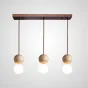 Готовая комбинация подвесных светильников с шарообразными стеклянными плафонами и каменными сферами LILLA S COMBO L60