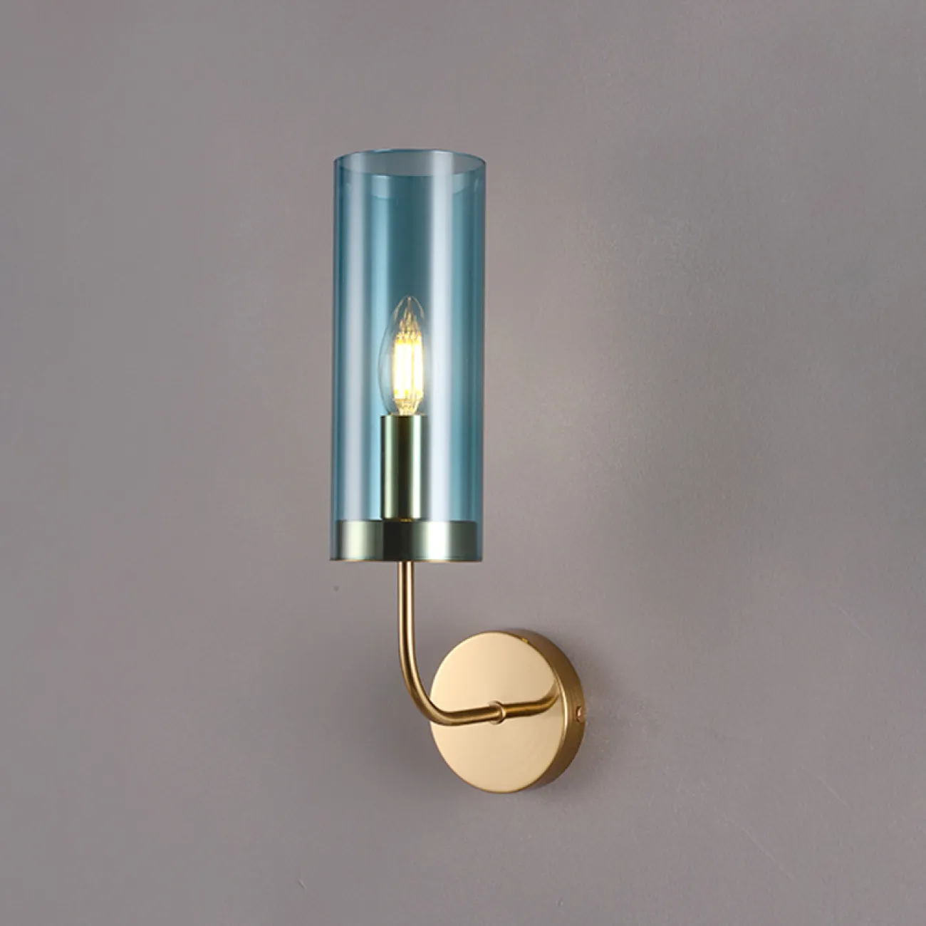 Настенный светильник Agne Blue Glass Tube wall light от ImperiumLoft Настенный светильник Agne Blue Glass Tube wall light от ImperiumLoft