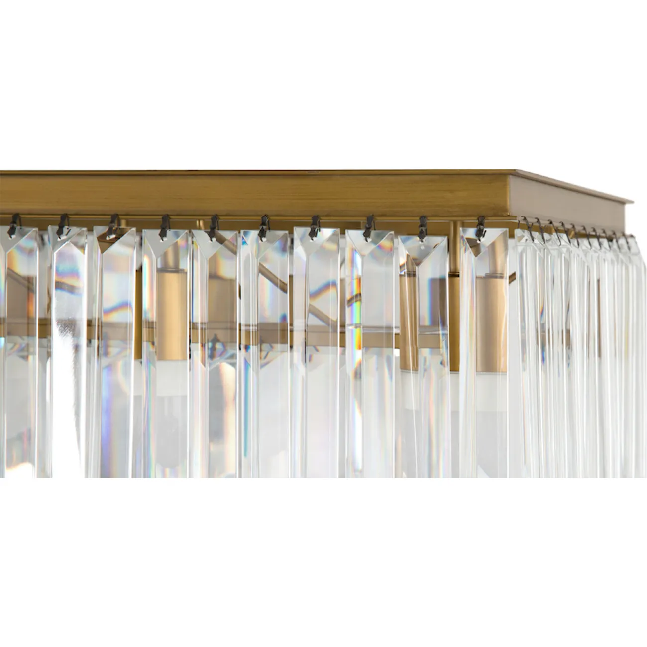 Люстра RH 1920s Odeon Clear Gold Square Chandelier от LaLume