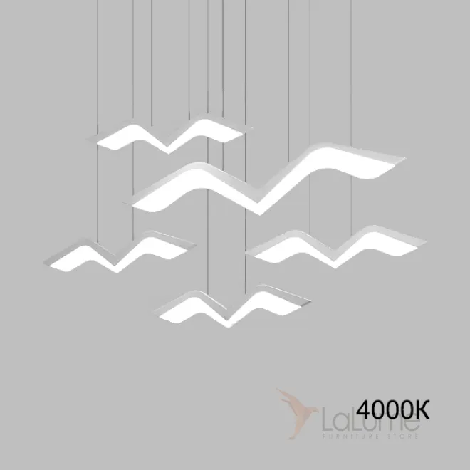 Комбинация подвесных светодиодных светильников с плафонами в форме стилизованных чаек LIESL L5 4000К