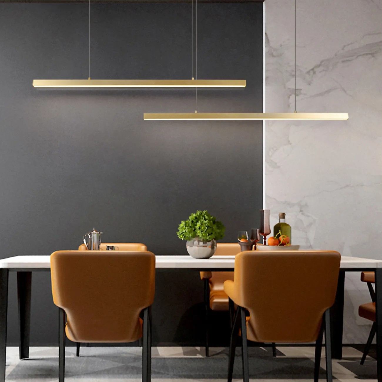 Подвесной светильник HELKEN DUO L115+155 Brass от ImperiumLoft