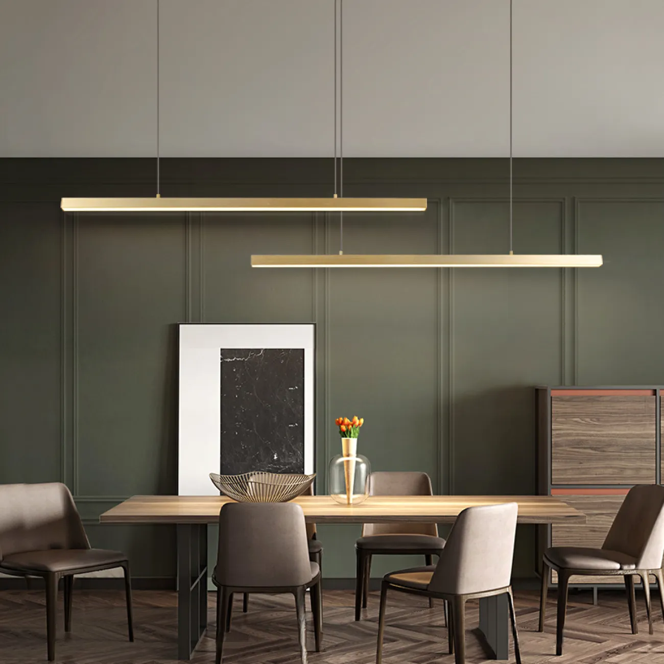 Подвесной светильник HELKEN DUO L95+135 Brass от ImperiumLoft