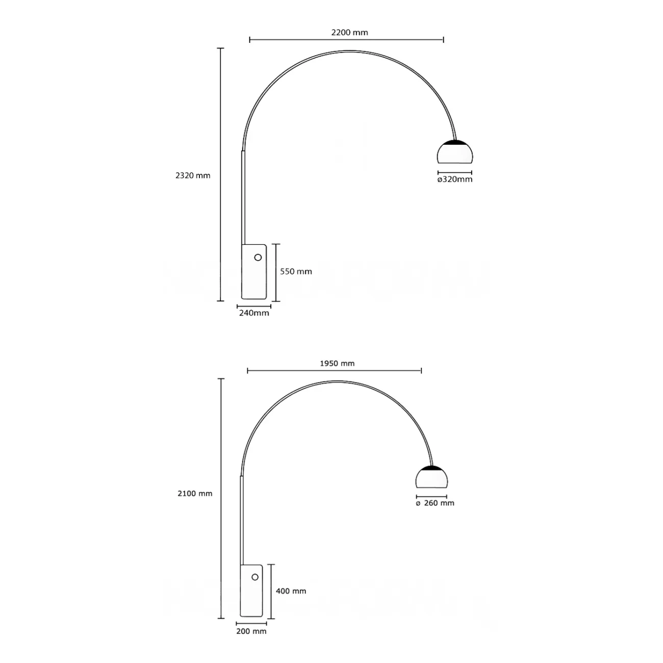 Торшер Flos Arco designed by Achille Castiglioni	in 1962 от LaLume
