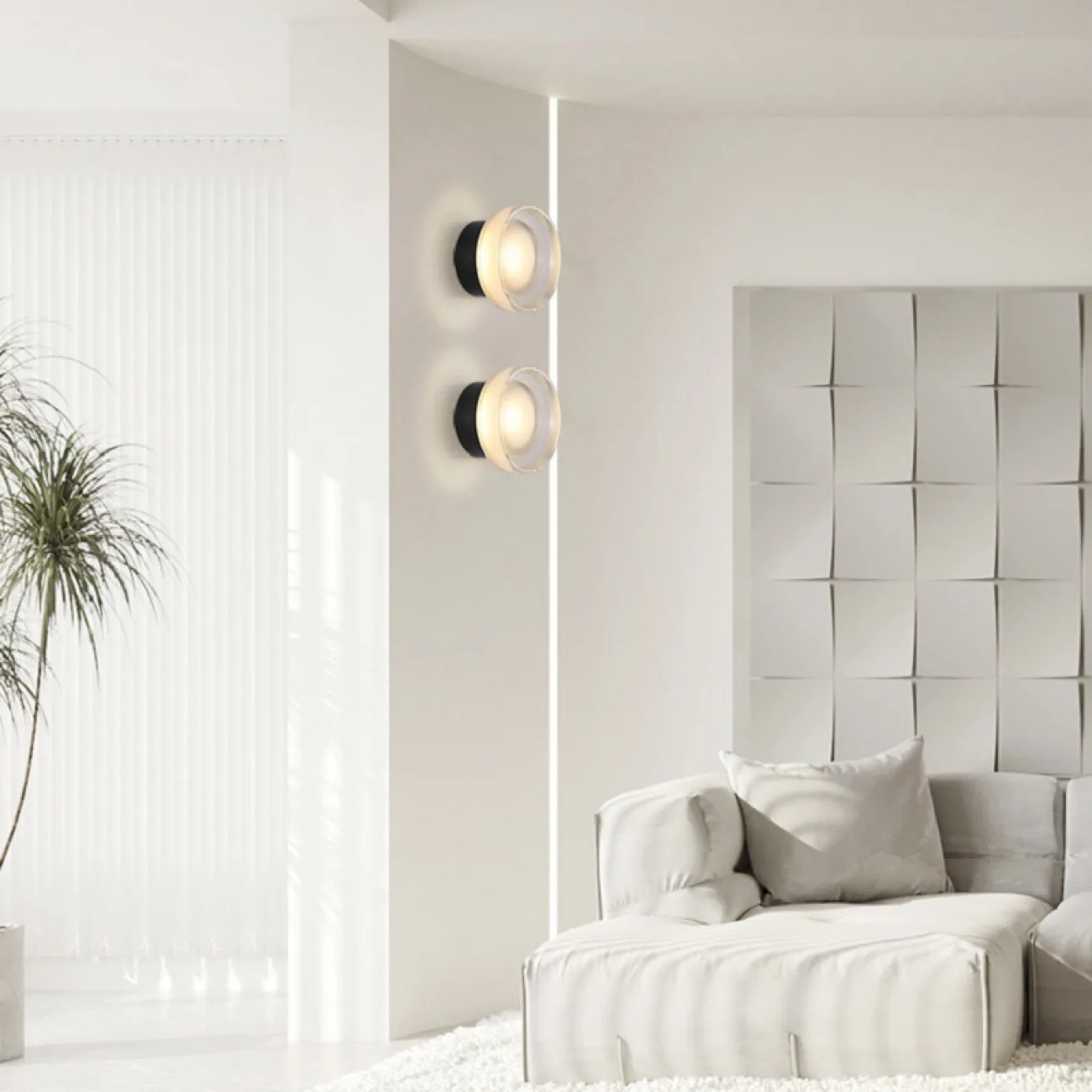 Серия настенных светодиодных светильников с круглым прозрачным плафоном с рельефной поверхностью LILO Brass Серия настенных светодиодных светильников с круглым прозрачным плафоном с рельефной поверхностью LILO Brass