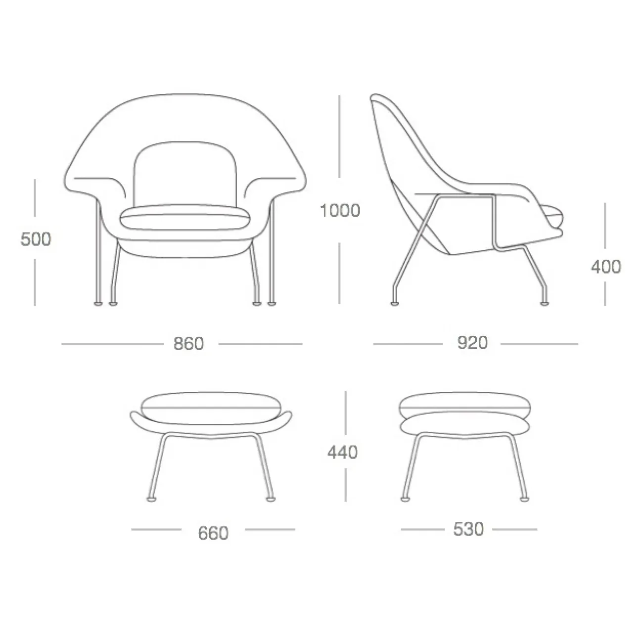 Кресло Womb Chair and Ottoman designed by Eero Saarinen in 1948 от LaLume