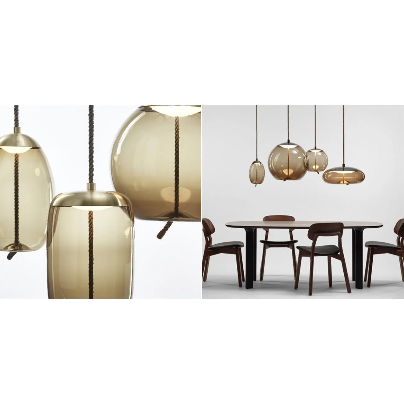 Подвесной светильник KNOT Small Amber glass