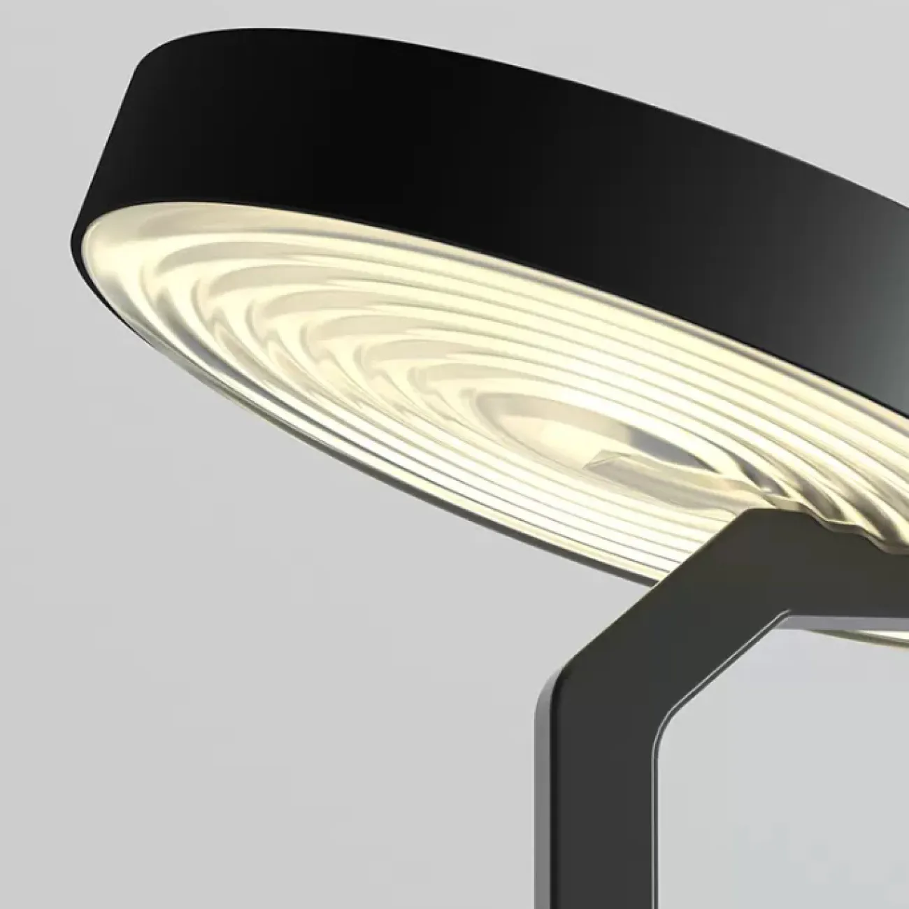 Светодиодный торшер с поворотным рельефным рассеивателем на вертикальной стойке с геометрическим основанием из бетона TORKELL