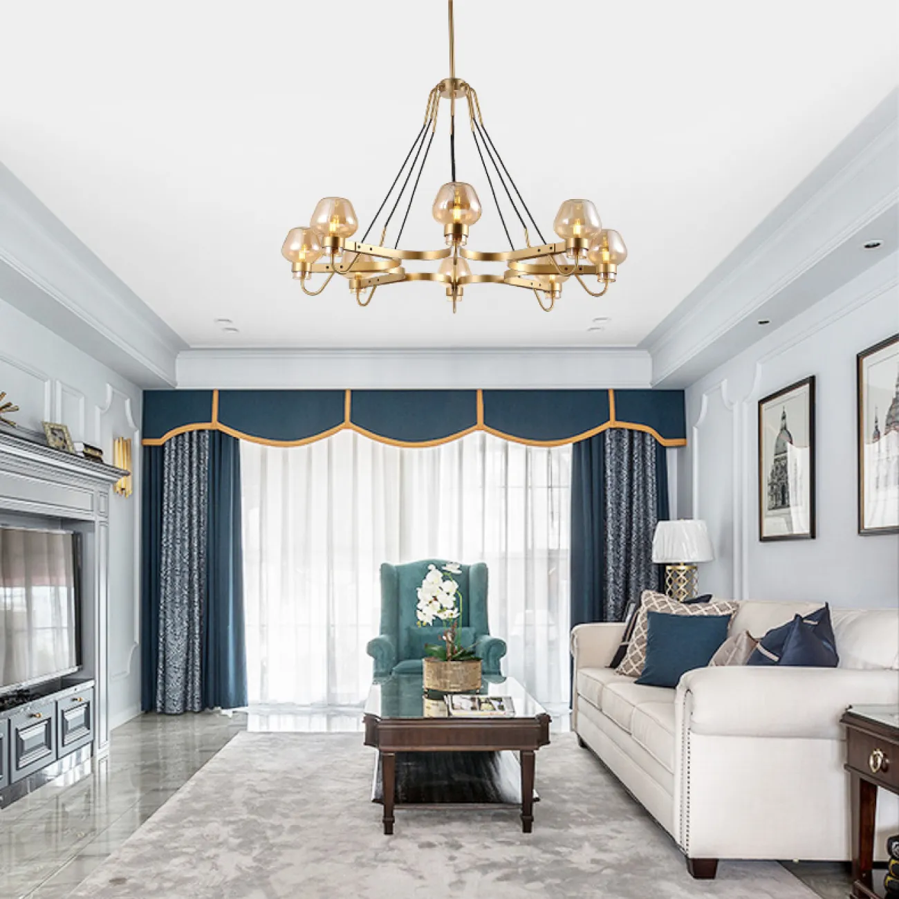 Люстра MONTALEMBERT by Studios 6 lamps Black/Transparent от ImperiumLoft