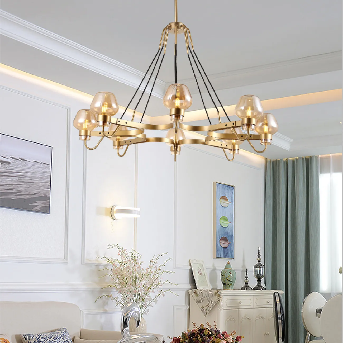 Люстра MONTALEMBERT by Studios 6 lamps Black/Transparent от ImperiumLoft