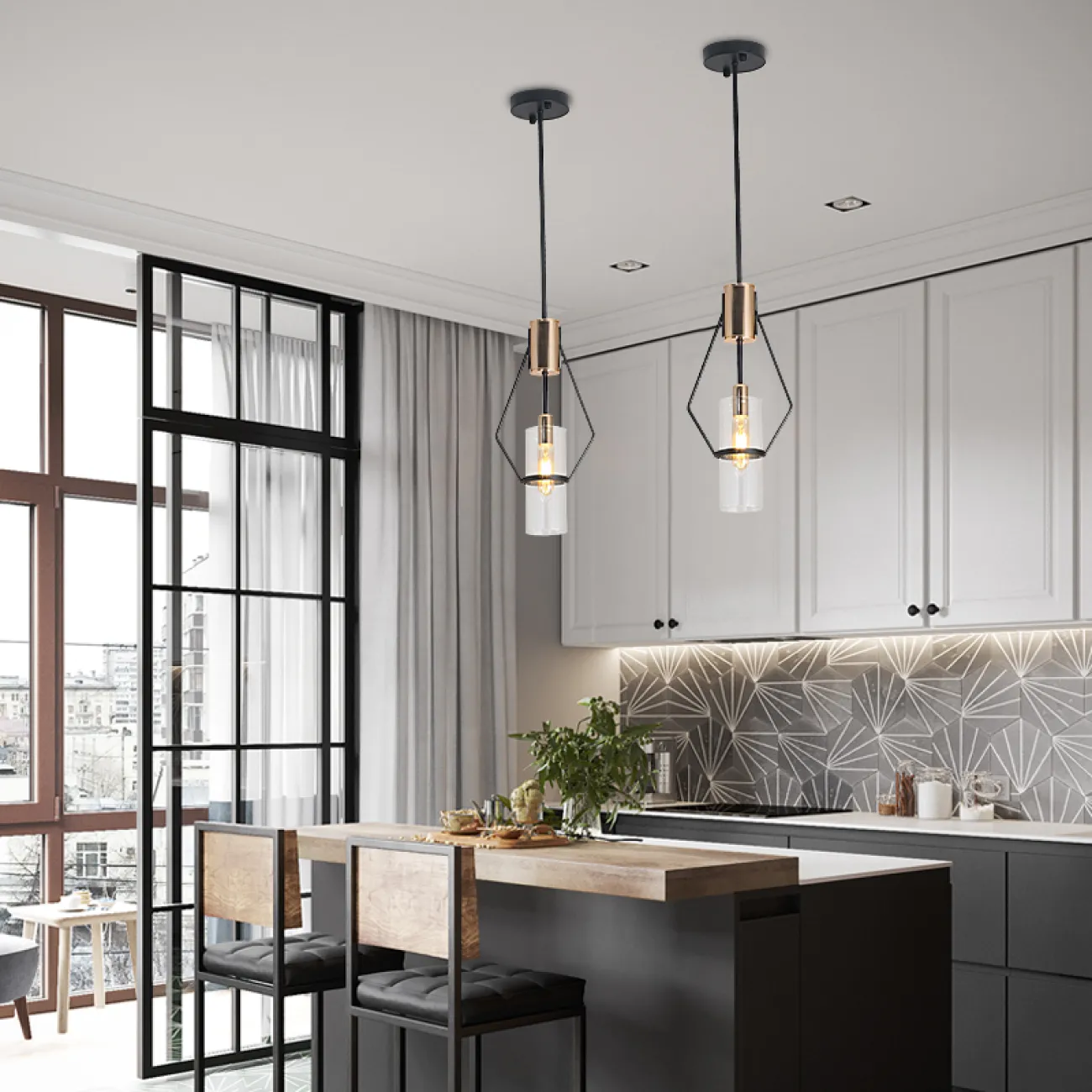 Люстра на штанге SALUT от ImperiumLoft