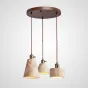 Готовая комбинация подвесных светильников с каменным корпусом геометрической формы и деревянным креплением MODESTUS COMBO D30 Dark brown