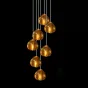 Готовая комбинация подвесных светильников с каплевидными плафонами из прозрачного и янтарного стекла METEORA B COMBO D35 Amber