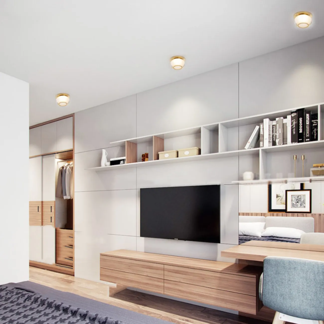 Точечный светодиодный светильник с шаровидным плафоном на латунном креплении MENO 4000К 5W