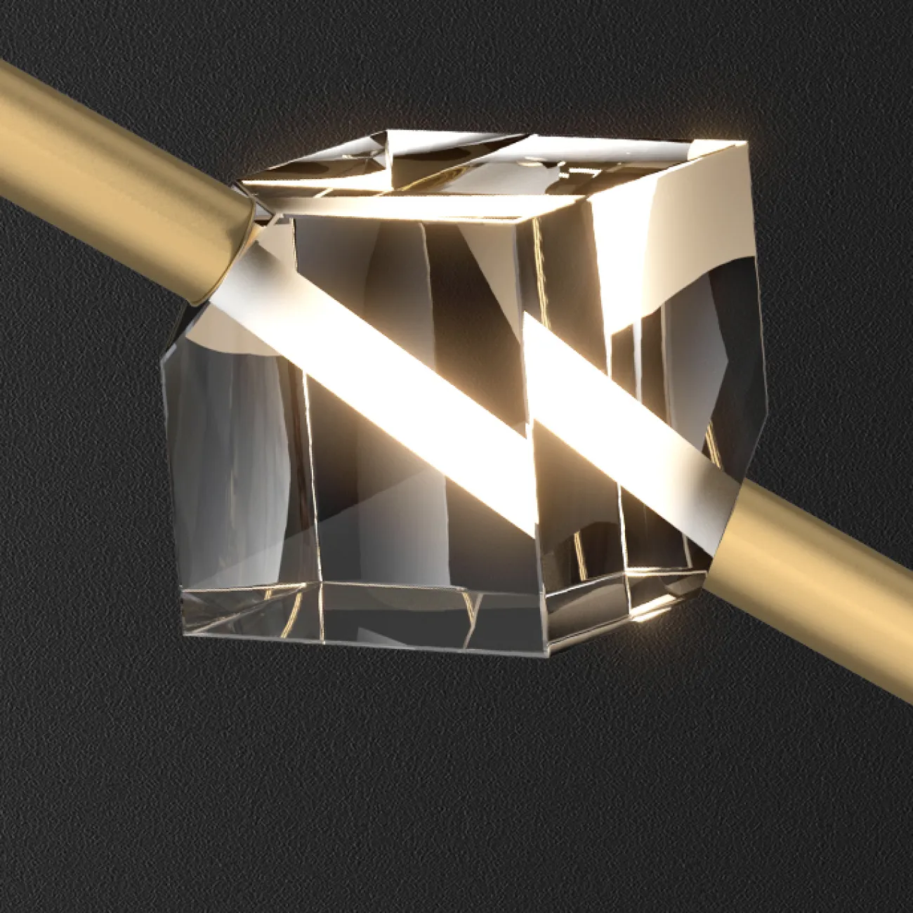 Готовая комбинация подвесных светодиодных светильников с хрустальными ромбовидными плафонами SOCRATES B COMBO L3 Brass